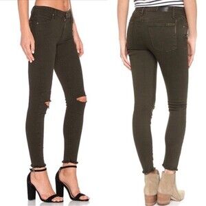 RtA Prince Distressed Ankle Skinny Jeans in Olive 26